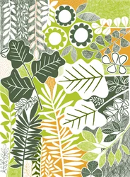 Gröna botaniska mönster