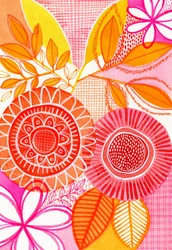Glada abstrakta blommor