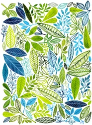 Färgstarka botaniska blad