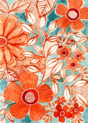 Livfull blomsterakvarell
