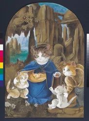 Illustration från Cats Galore! Ett kompendium över kultiverade katter (pub. 2015)