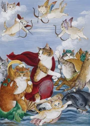 Illustration från Cats Galore! Ett kompendium över kultiverade katter (pub. 2015)