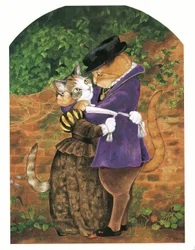 Illustration från Pre-Raphaelite Cats (publicerad 1999)