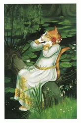Illustration från Pre-Raphaelite Cats (publicerad 1999)