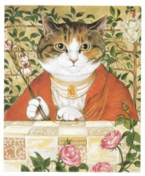 Illustration från Pre-Raphaelite Cats (publicerad 1999)