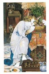 Illustration från Pre-Raphaelite Cats (publicerad 1999)
