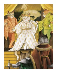 Illustration från Shakespeare Cats: Poster Book (publicerad 2016)