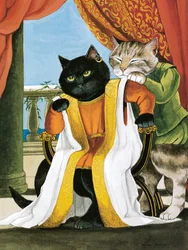 Illustration från Shakespeare Cats: Poster Book (publicerad 2016)