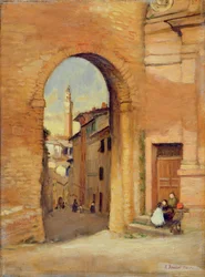 Gateway at Siena (olja på duk)