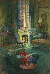 Solljus och söta ärtor (olja på duk)