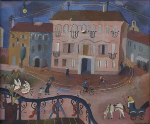 Street Scene (olja på duk)