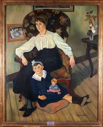 Frankrike, Lyon, målat porträtt av Suzanne Valadons brorsdotter