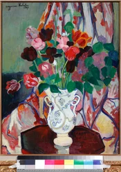 "Vas med tulpaner" (Vas med tulpaner) Målning av Suzanne Valadon (1865-1938)