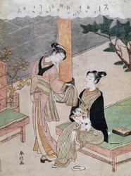 Courtesans, av Suzuki Harunobu (1725-1770), Japan