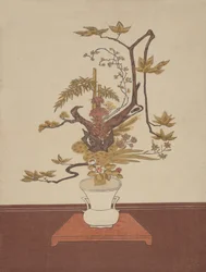 Ike Bana blomsterarrangemang i Ike-no-bo-stilen, troligen 1765, troligen 1765.