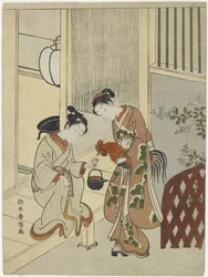 Lovers Plying a Rooster with Sake, ca. 1767