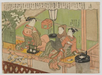Maneemon 12, Edo-perioden, ca 1770 (träsnitt i färg)