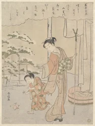 Dikt av Fujiwara no Motozane (ca 860) ur serien Trettiosex poeter
