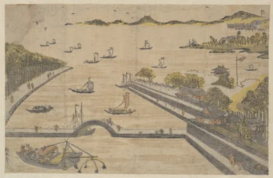 Vy över Fukagawa, Edo
