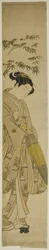 Ung kvinna som går i snö