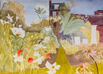 Bin älskar blommor, blommor älskar bin, 2021 (akvarell på papper)