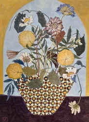 Golden Age Flowers, 2024 (äggtempera på träpanel)