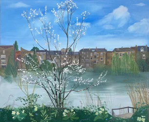 Pond No 1, Hampstead Heath, 2025 (olja på linne)