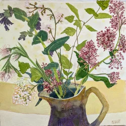 Vårblommor med vänderot, 2020 (akvarell på papper)