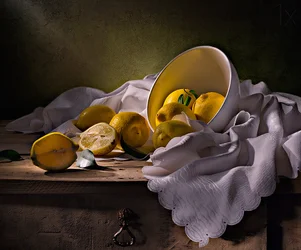 Rustikt citronstilleben