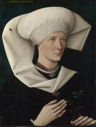 Porträtt av en kvinna i familjen Hofer, ca 1470