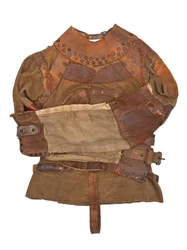 Tvångströja ägd av Harry Houdini, ca 1915 (khaki canvas, läder & metallnitar)