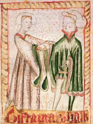 Ett äktenskap, från Magnus Erikssons (1319-64) nationella lagar ca 1450