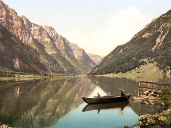 Klöntalersee, Glarus, Schweiz, utgiven ca 1900