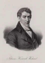 Johann Heinrich Wieland, schweizisk advokat och politiker i Helvetiska republiken (gravyr)