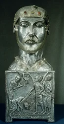 Relikviehuvud av St. Candidus, ca 1165 (guld och silver)