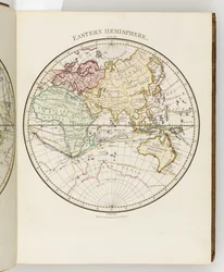 Karta över det östra halvklotet, illustration från "A journal of a voyage to the South Seas: in His Majesty