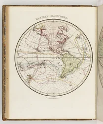 Karta över det västra halvklotet, illustration från "A journal of a voyage to the South Seas: in His Majesty