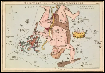 Herkules och Corona Borealis, ca 1825 (kort, papper, vävnad )
