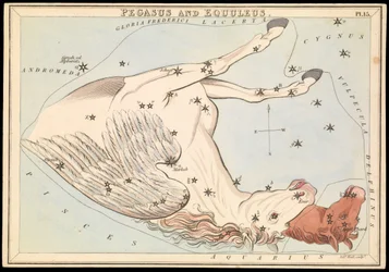 Pegasus och Equuleus, ca 1825 (kort, papper, vävnad)