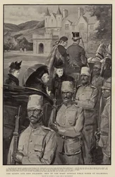 Drottningen och hennes soldater, män från den västafrikanska fältstyrkan på Balmoral