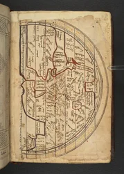 Minārat al-aqdās, f94, En karta över Europa, Västasien och Nordafrika, projicerad från norr och blickar söderut