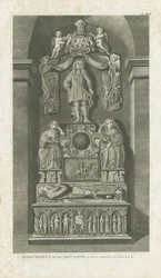 Interiör av Patshull Church - Astleys gravar: gravyr, [c 1799] (tryck)