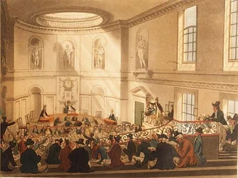 India House, Sale Room, pub. av Ackermann