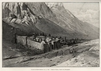 Klostret St. Catherine, Egypten. Taylors gravyr för att illustrera berättelsen "" Voyage dans l