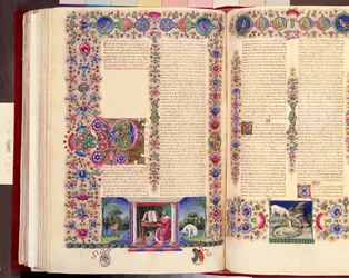 Paulus brev till romarna, dubbelfolioillustration från 