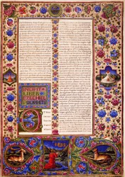 Incipit från Hesekiels bok, från volym II av Bible of Borso d