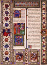 Incipit från Book of Nahum, från volym II av Bible of Borso d
