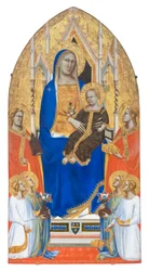 Madonna och barn tronade med den heliga Maria Magdalena, den heliga Katarina av Alexandria och änglar