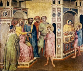 St. Eligius före kung Clothar, ca 1365 (tempera på trä)