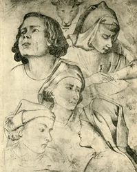 Studier av huvuden, c1320-1366, 1943